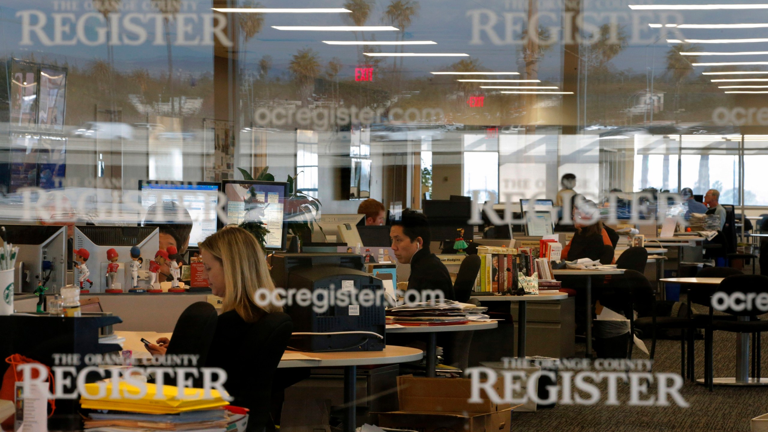 This Dec. 27, 2012 file photo shows the newsroom of the Orange County Register in Santa Ana, Calif. (AP Photo/Jae C. Hong, File)