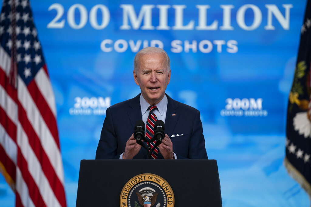 In this April 21, 2021, file photo, President Joe Biden speaks about COVID-19 vaccinations at the White House, in Washington. (AP Photo/Evan Vucci, File)