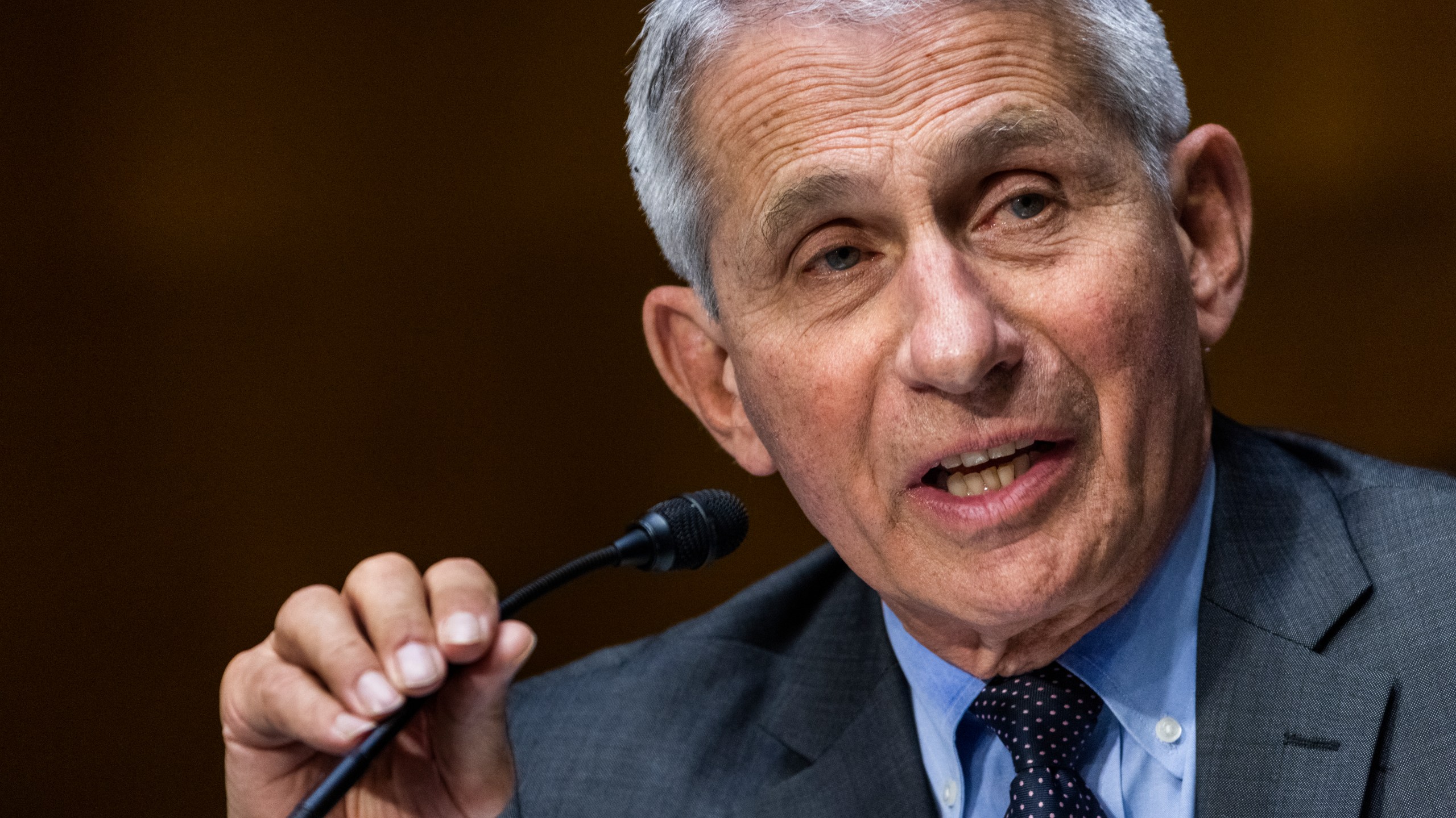 In this May 11, 2021, file photo, Dr. Anthony Fauci, director of the National Institute of Allergy and Infectious Diseases, speaks during hearing on Capitol Hill in Washington. The United States is devoting more than $3 billion to advance development of antiviral pills for COVID-19, according to an official briefed on the matter. The pills, which would be used to minimize symptoms after infection, are in development and could begin arriving by year's end, pending the completion of clinical trials. (Jim Lo Scalzo/Pool Photo via AP, File)