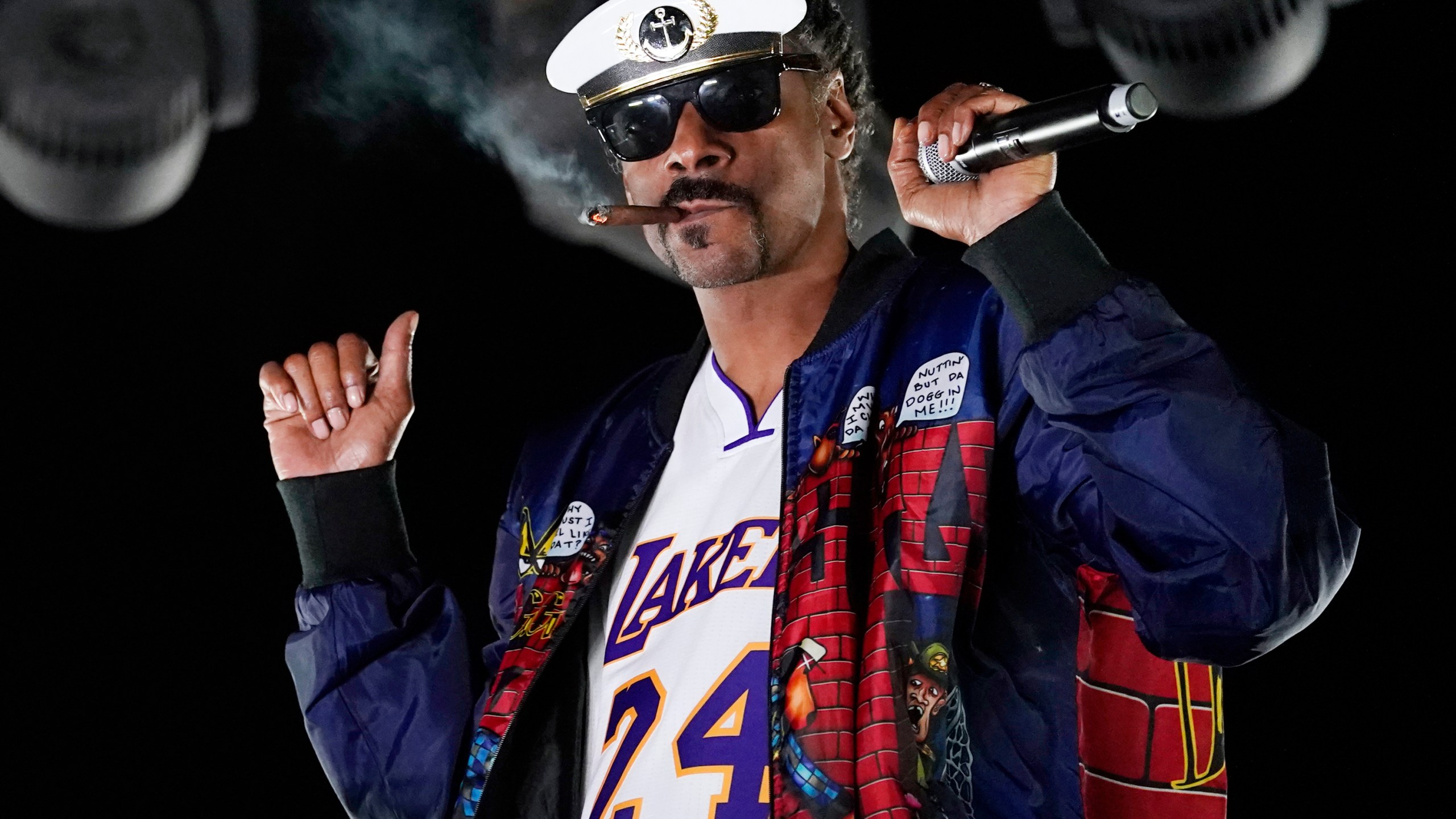 Snoop Dogg performs a DJ set as "DJ Snoopadelic" during the "Concerts In Your Car" series on Oct. 2, 2020, in Ventura. (Chris Pizzello/Associated Press)