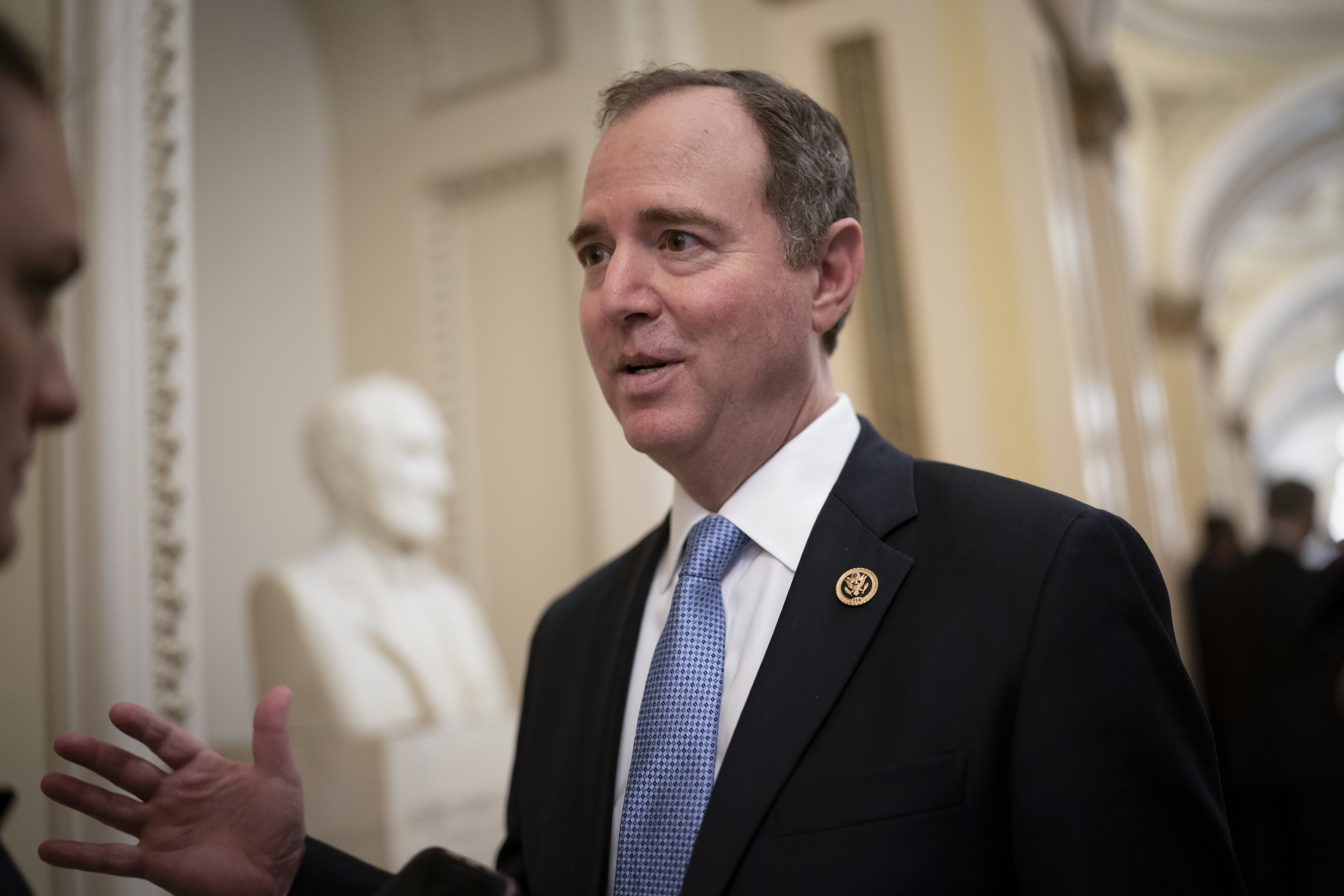 In this March 3, 2020, file photo, House Intelligence Committee Chairman Adam Schiff, D-Calif., talks to reporters on Capitol Hill in Washington. (AP Photo/J. Scott Applewhite, File)