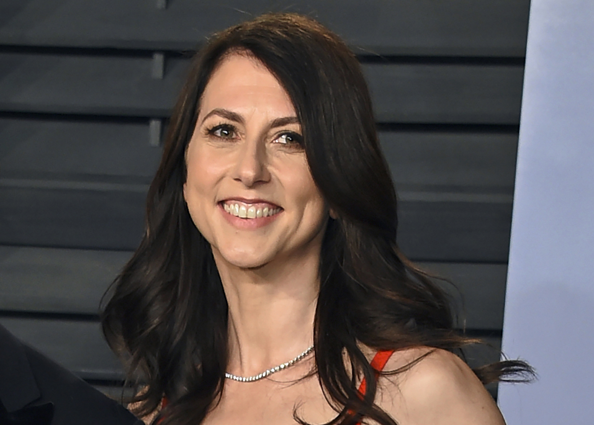 In this March 4, 2018, file photo, then-MacKenzie Bezos arrives at the Vanity Fair Oscar Party in Beverly Hills, Calif. (Photo by Evan Agostini/Invision/AP, File)