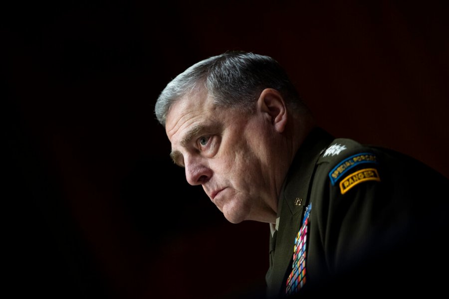 Chairman of the Joint Chiefs Chairman Gen. Mark Milley testifies before a Senate Appropriations Committee hearing to examine proposed budget estimates and justification for fiscal year 2022 for the Department of Defense in Washington on Thursday, June 17, 2021. (Caroline Brehman/Pool via AP)