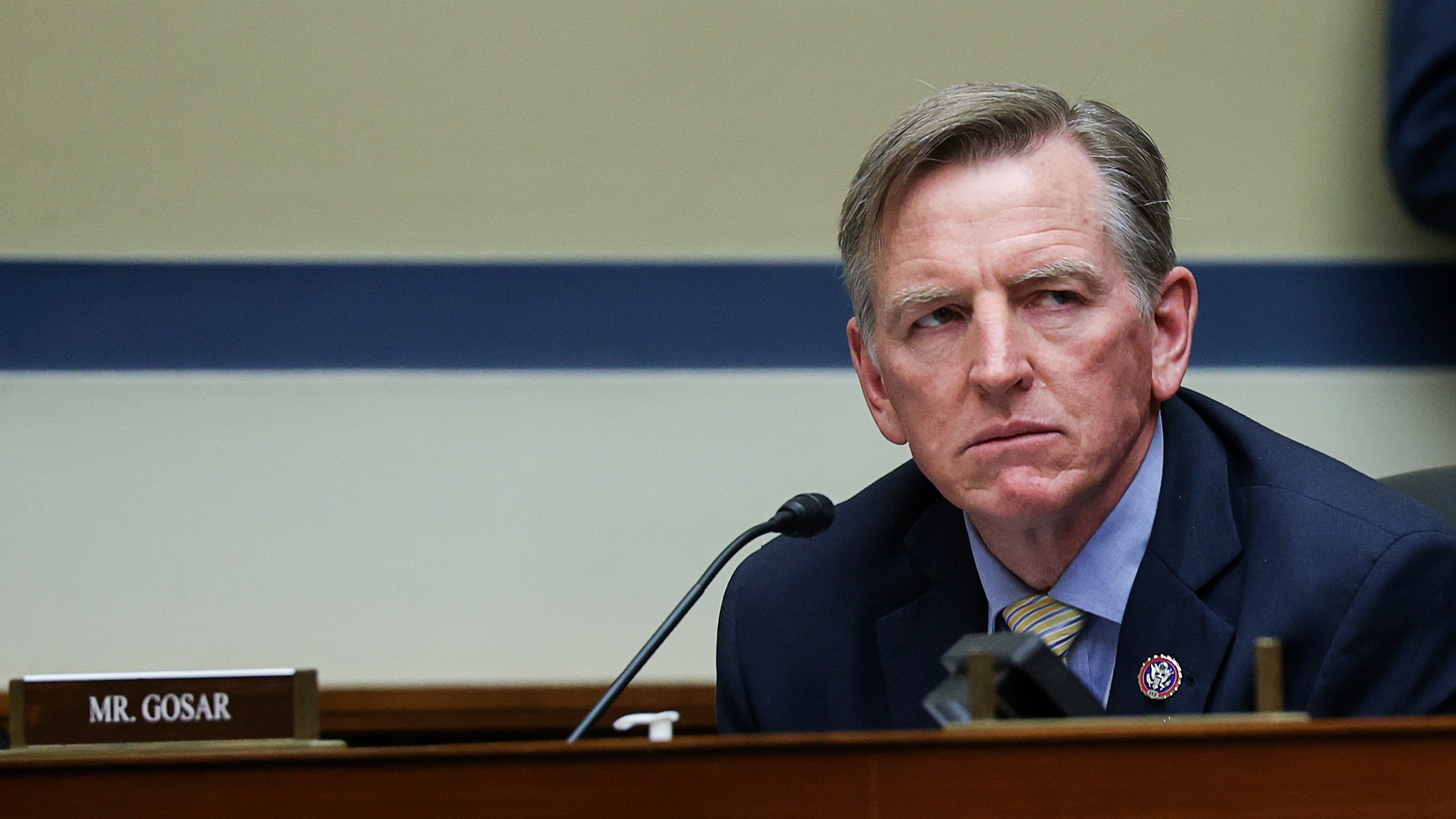 Rep. Paul Gosar, R-Arizona, attends a House Oversight and Reform Committee hearing titled The Capitol Insurrection: Unexplained Delays and Unanswered Questions, on Capitol Hill on May 12, 2021 in Washington, DC.(Jonathan Ernst-Pool/Getty Images)