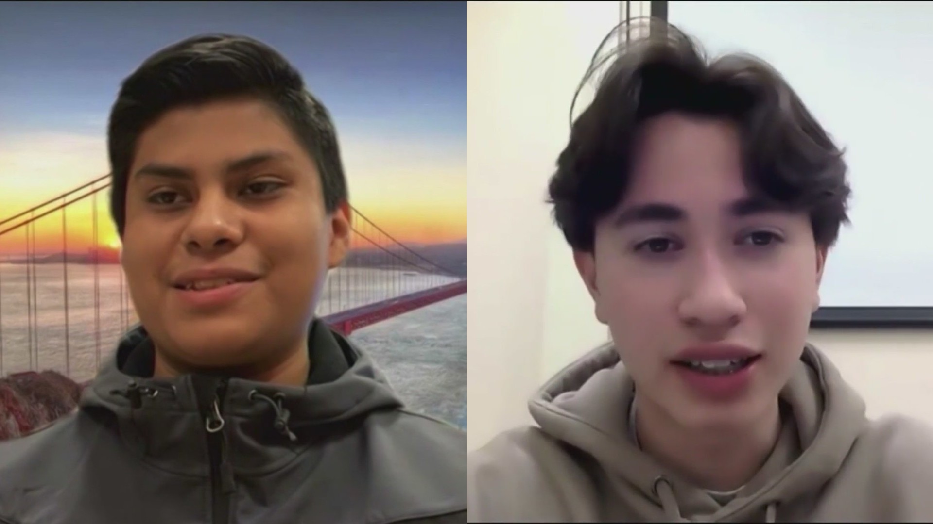 Yahir Flores (Left) and Danny Gomez haven't missed a day of school since kindergarten. (KTLA)