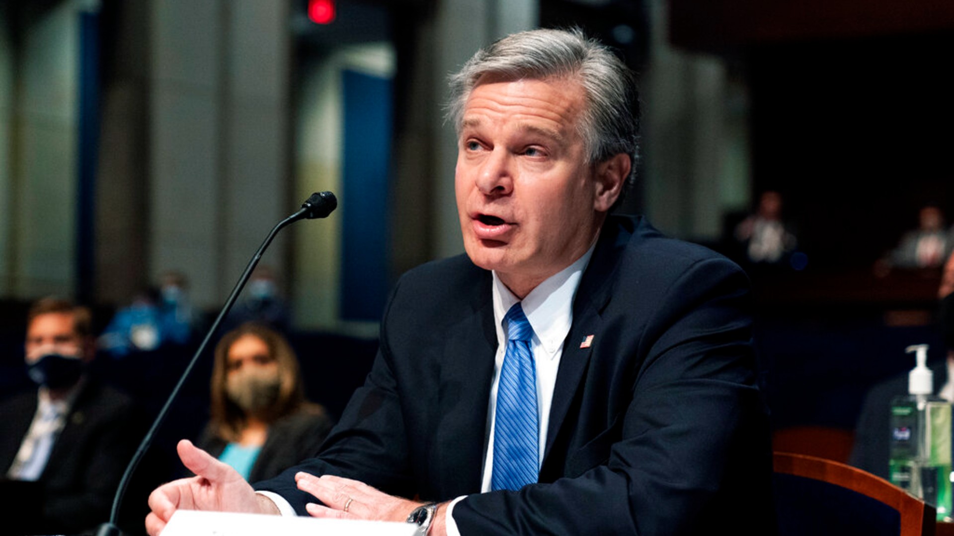 Federal Bureau of Investigation (FBI) Director Christopher Wray testifies before the House Judiciary Committee oversight hearing on the Federal Bureau of Investigation on Capitol Hill, Thursday, June 10, 2021, in Washington. (AP Photo/Manuel Balce Ceneta)