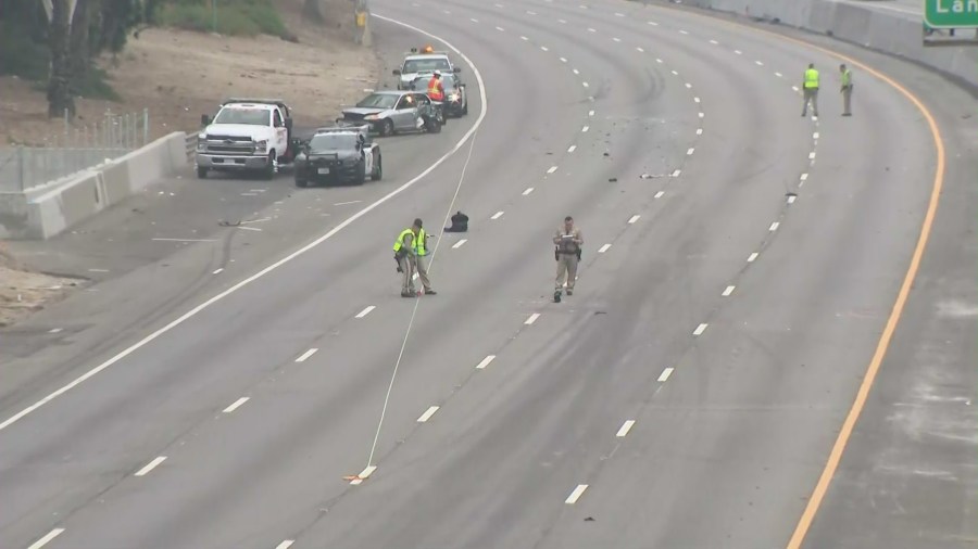 A stretch of the 101 Freeway was partially closed through the Cahuenga Pass on