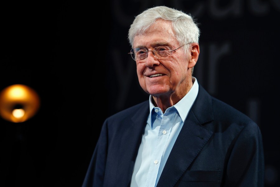 In this June 29, 2019, file photo, Charles Koch, chief executive officer of Koch Industries, at The Broadmoor Resort in Colorado Springs, Colo. The Supreme Court has ordered California to stop collecting the names and addresses of top donors to charities. The justices voted 6-3 along ideological lines to side with two nonprofit groups, including one with links to billionaire Charles Koch, that argued California's policy violates the First Amendment. (AP Photo/David Zalubowski, File)