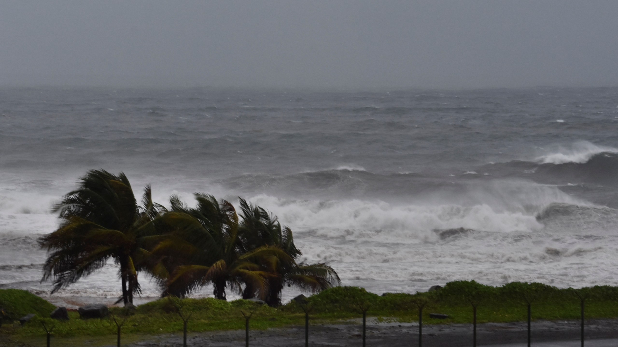 Hurricane Elsa approaches Argyle, St. Vincent, Friday, July 2, 2021. (AP Photo/Orvil Samuel)