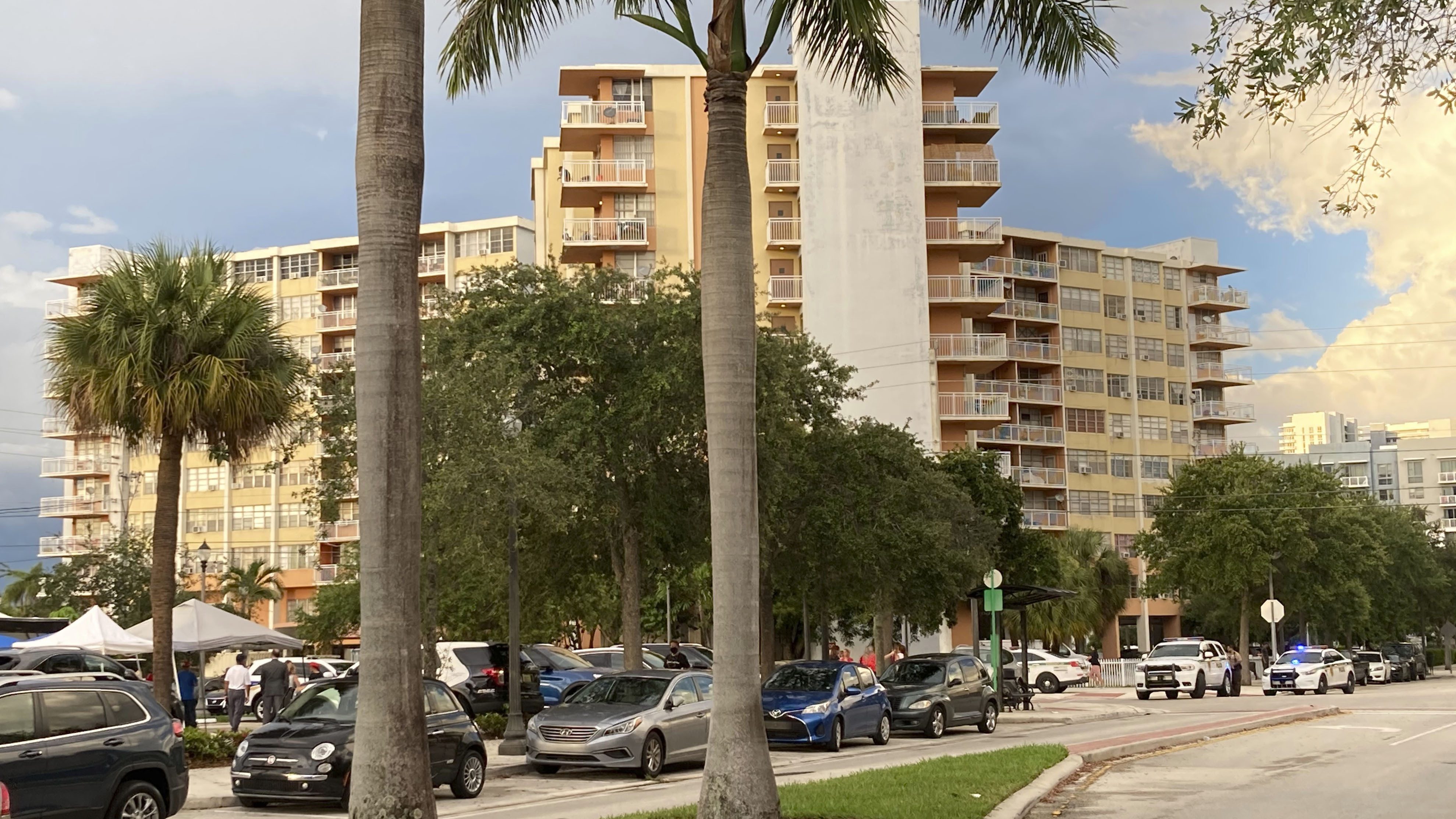 This photo shows the 156-unit Crestview Towers on July 2, 2021 in North Miami Beach, Fla. (Rebecca Santana / Associated Press)