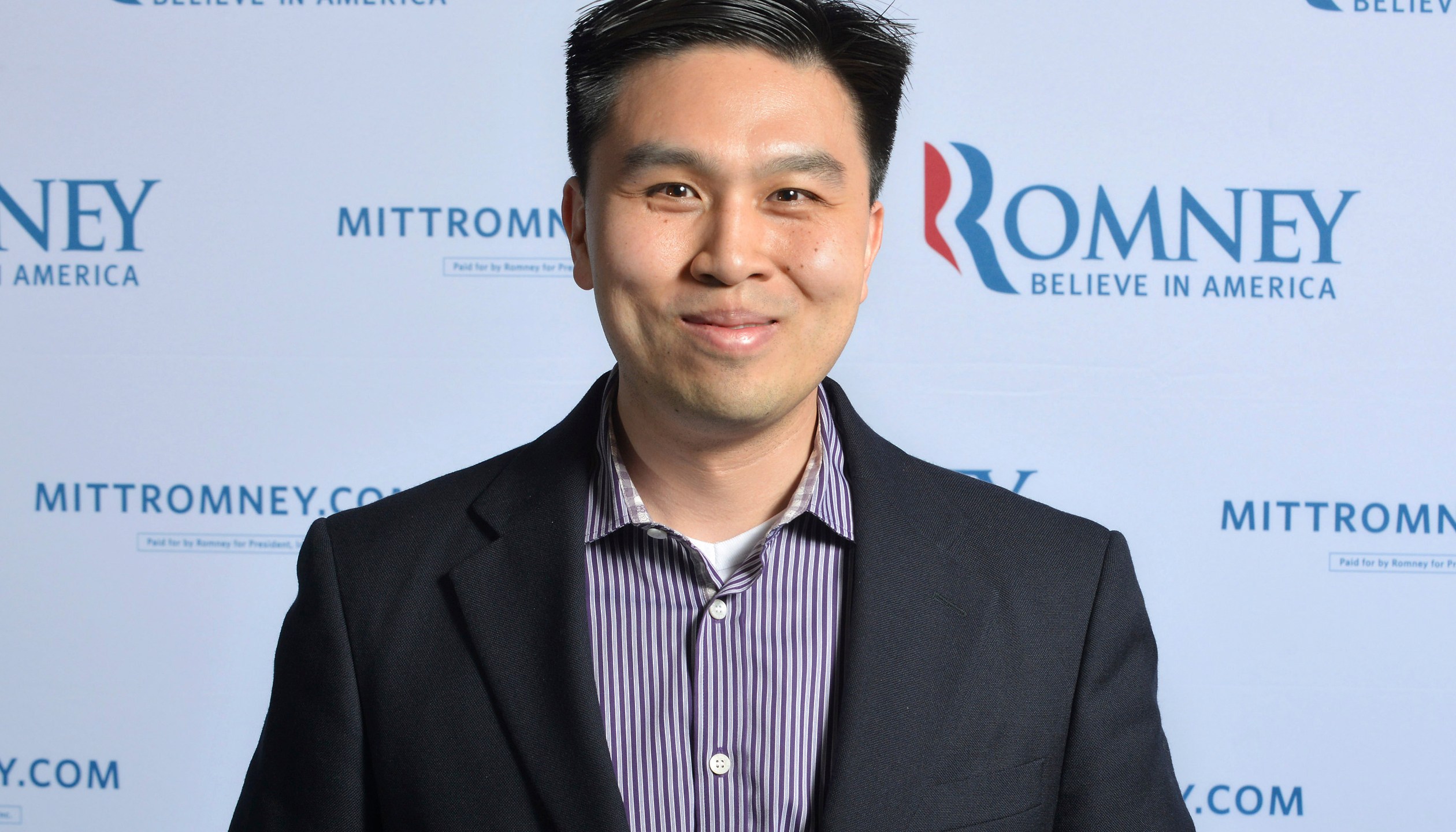 In this June 1, 2012 file photo, then-campaign policy director Lanhee Chen is photographed at the Mitt Romney campaign's Boston headquarters. Chen, a longtime Republican policy adviser, announced Tuesday, July 6, 2021, he's running to succeed Betty Yee, a Democrat who cannot run again, as state controller. (AP Photo/Josh Reynolds, File)