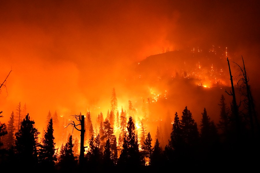 In this Sept. 6, 2020, file photo, the Creek Fire burns in the Sierra National Forest near Big Creek, Calif. (AP Photo/Marcio Jose Sanchez, File)