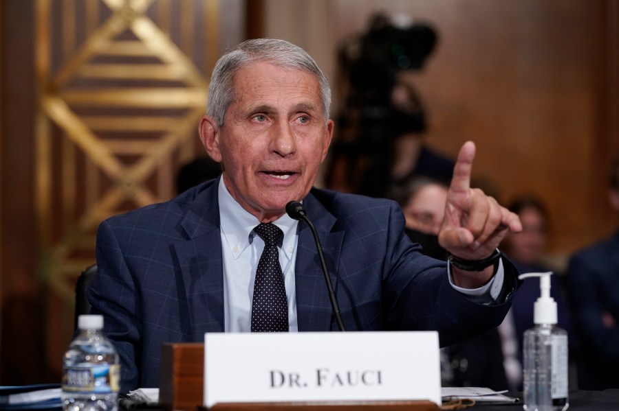 Top infectious disease expert Dr. Anthony Fauci responds to accusations by Sen. Rand Paul, R-Ky., as he testifies before the Senate Health, Education, Labor, and Pensions Committee, on Capitol Hill in Washington, Tuesday, July 20, 2021. Cases of COVID-19 have tripled over the past three weeks, and hospitalizations and deaths are rising among unvaccinated people. (AP Photo/J. Scott Applewhite, Pool)