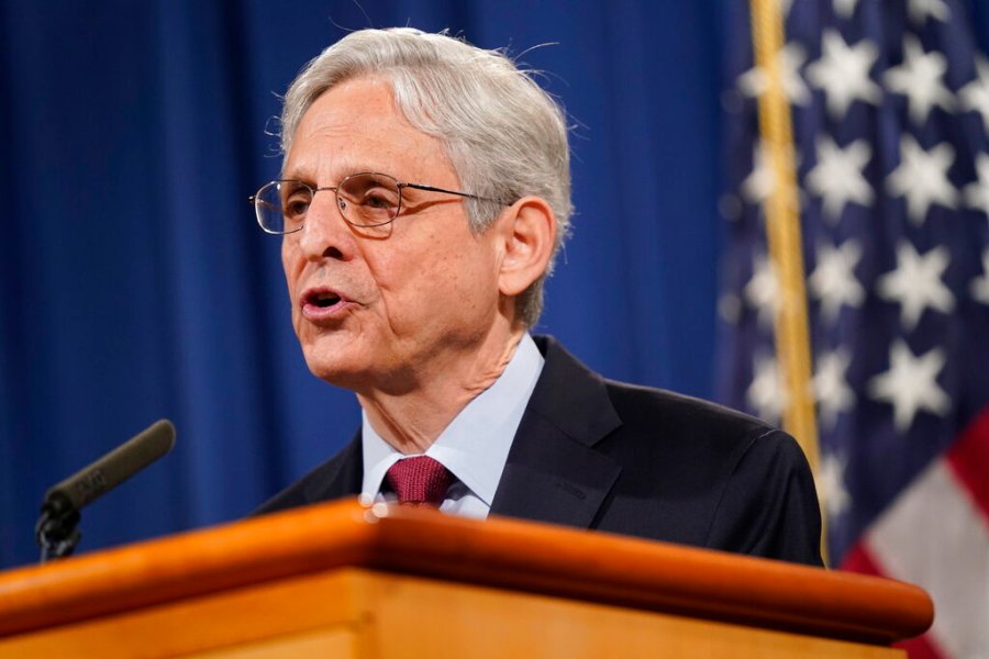 In this June 25, 2021 file photo, Attorney General Merrick Garland speaks during a news conference at the Department of Justice in Washington. (AP Photo/Patrick Semansky, File)