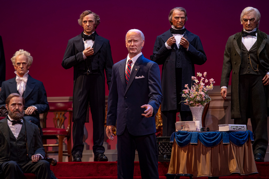 An animatronic replica of President Joe Biden is seen at the Hall of Presidents at Walt Disney World in Florida. (Disney)