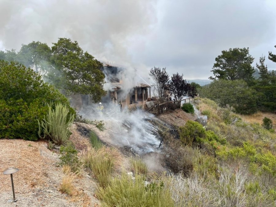 The Monterey County Regional Fire Protection District tweeted this image of a plane crash on July 13, 2021.