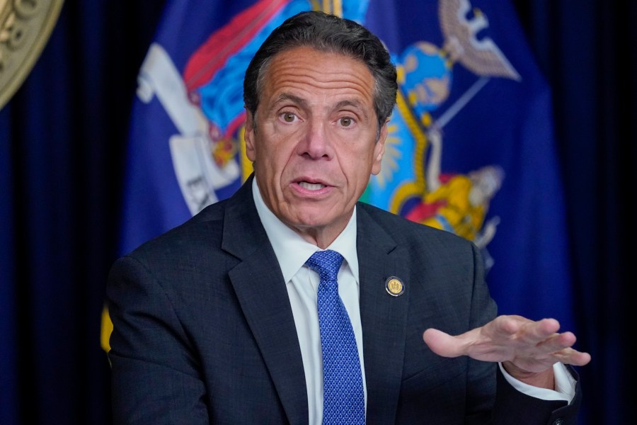 New York Gov. Andrew Cuomo speaks during a news conference in New York on June 23, 2021. (Mary Altaffer / Associated Press)