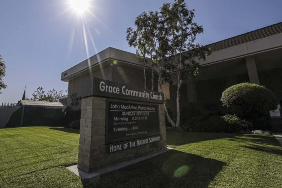 Grace Community Church in Sun Valley has been in a legal battle with L.A. County and the state after the church defied COVID-19 mandates prohibiting indoor worship services. (Irfan Khan / Los Angeles Times)