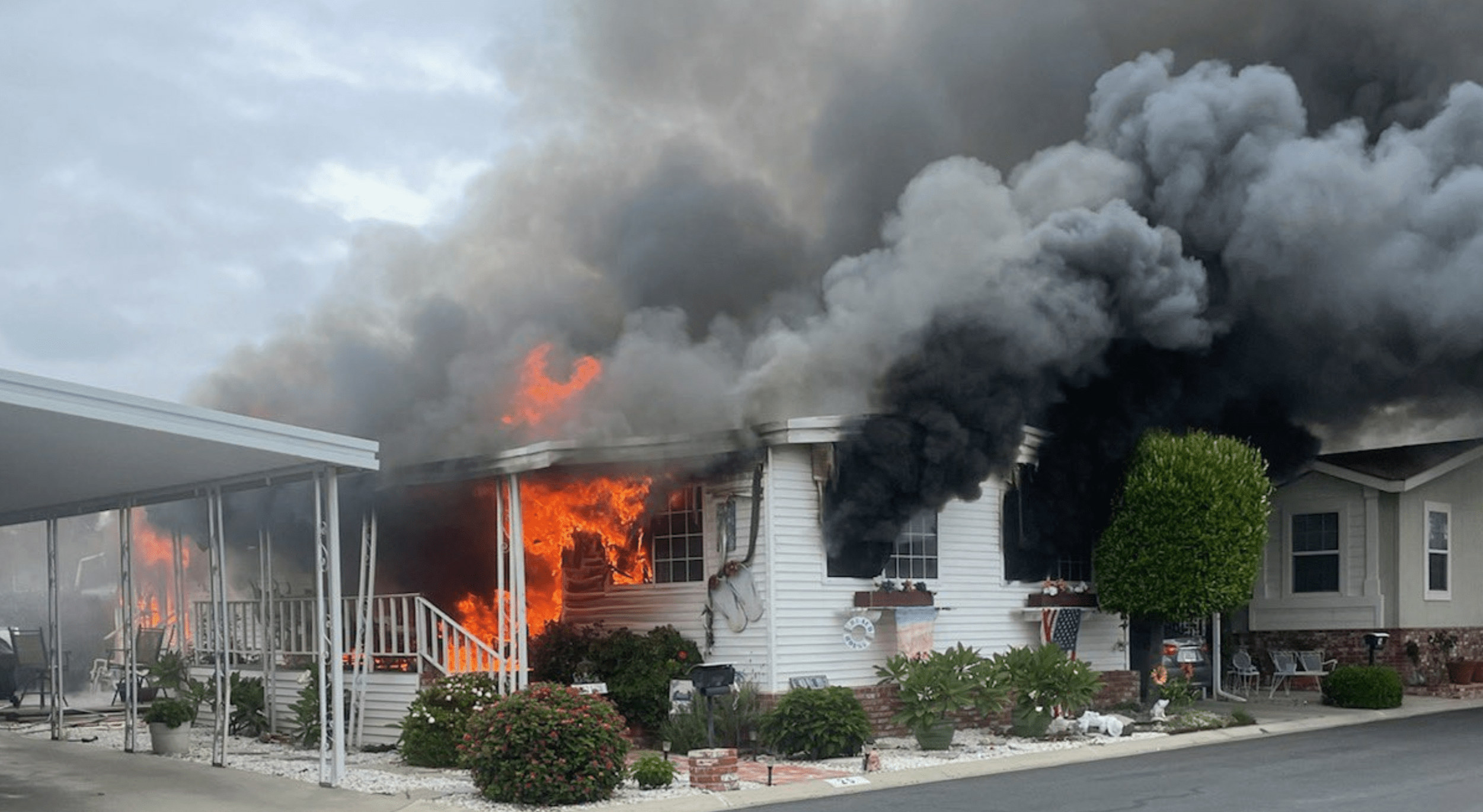 The Orange County Fire Authority shared this photo of a San Juan Capistrano home fire that left one person in critical condition on Aug. 31, 2021.