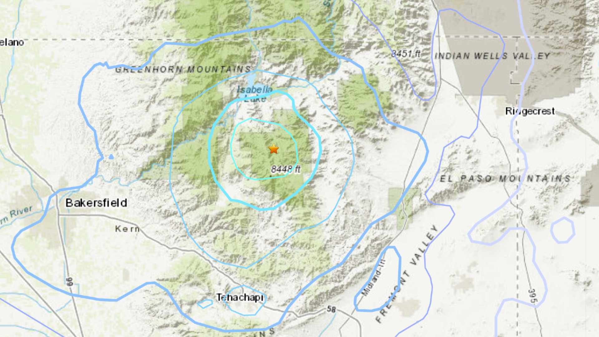 A magnitude 3.9 earthquake was reported Friday 22 miles from Bakersfield. (U.S. Geological Survey)