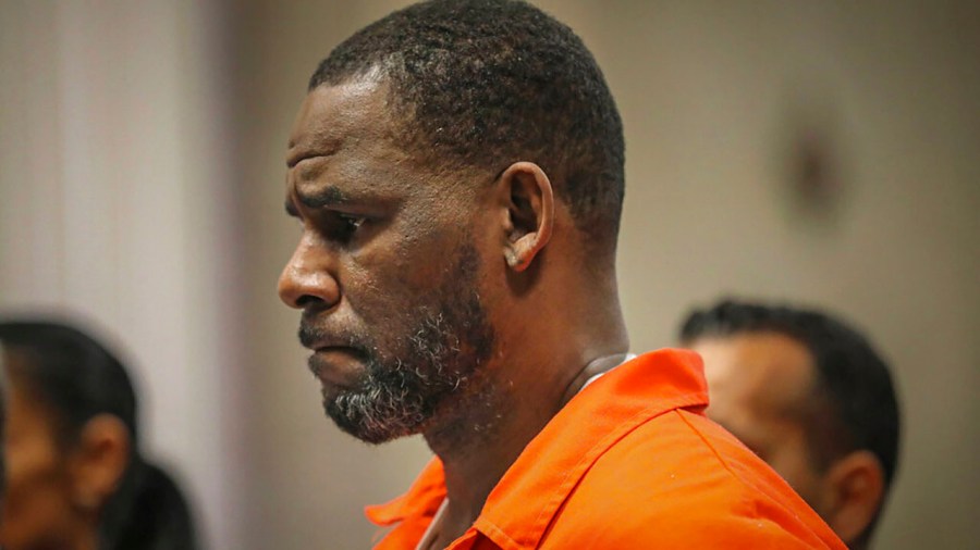 In this Sept. 17, 2019, file photo, R. Kelly appears during a hearing at the Leighton Criminal Courthouse in Chicago. (Antonio Perez / Chicago Tribune via Associated Press)