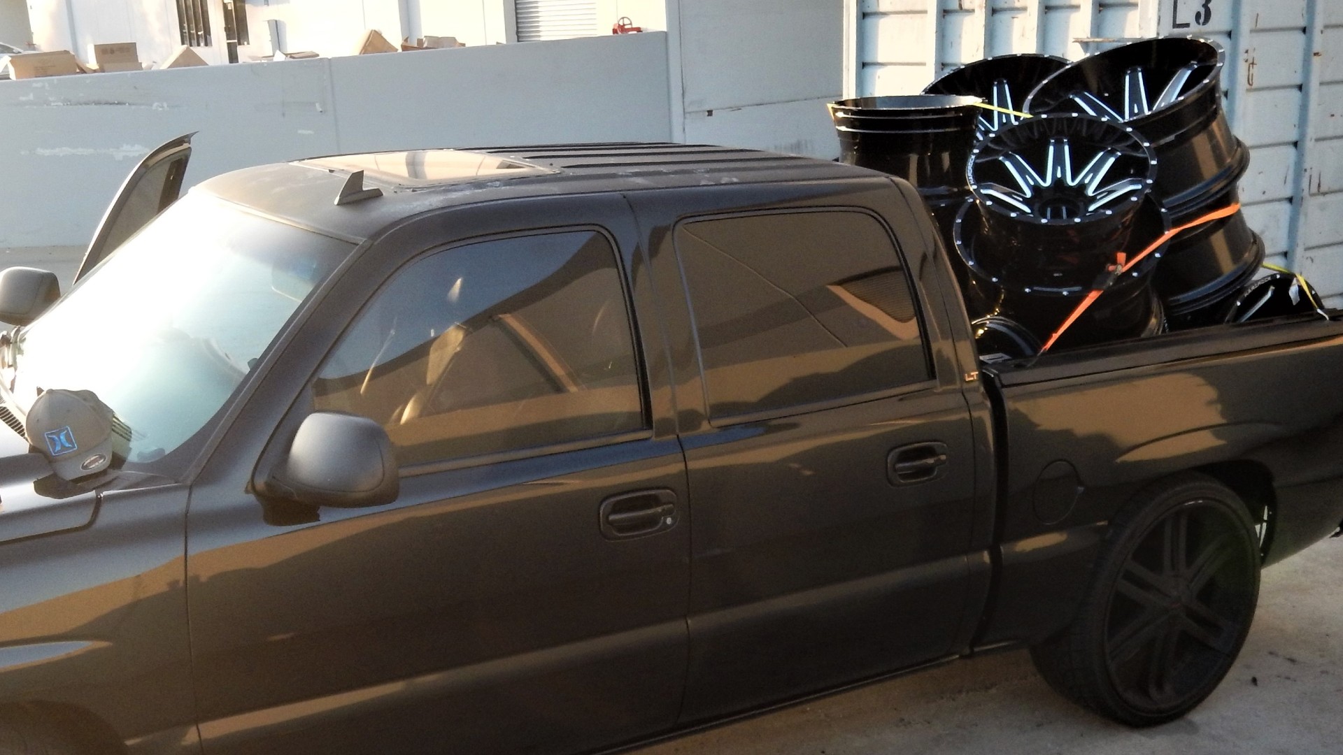 Irwindale police released this image of the truck packed with alleged stolen rims.