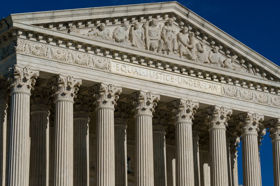 This Friday, Sept. 3, 2021, photo shows the Supreme Court in Washington. (AP Photo/J. Scott Applewhite)