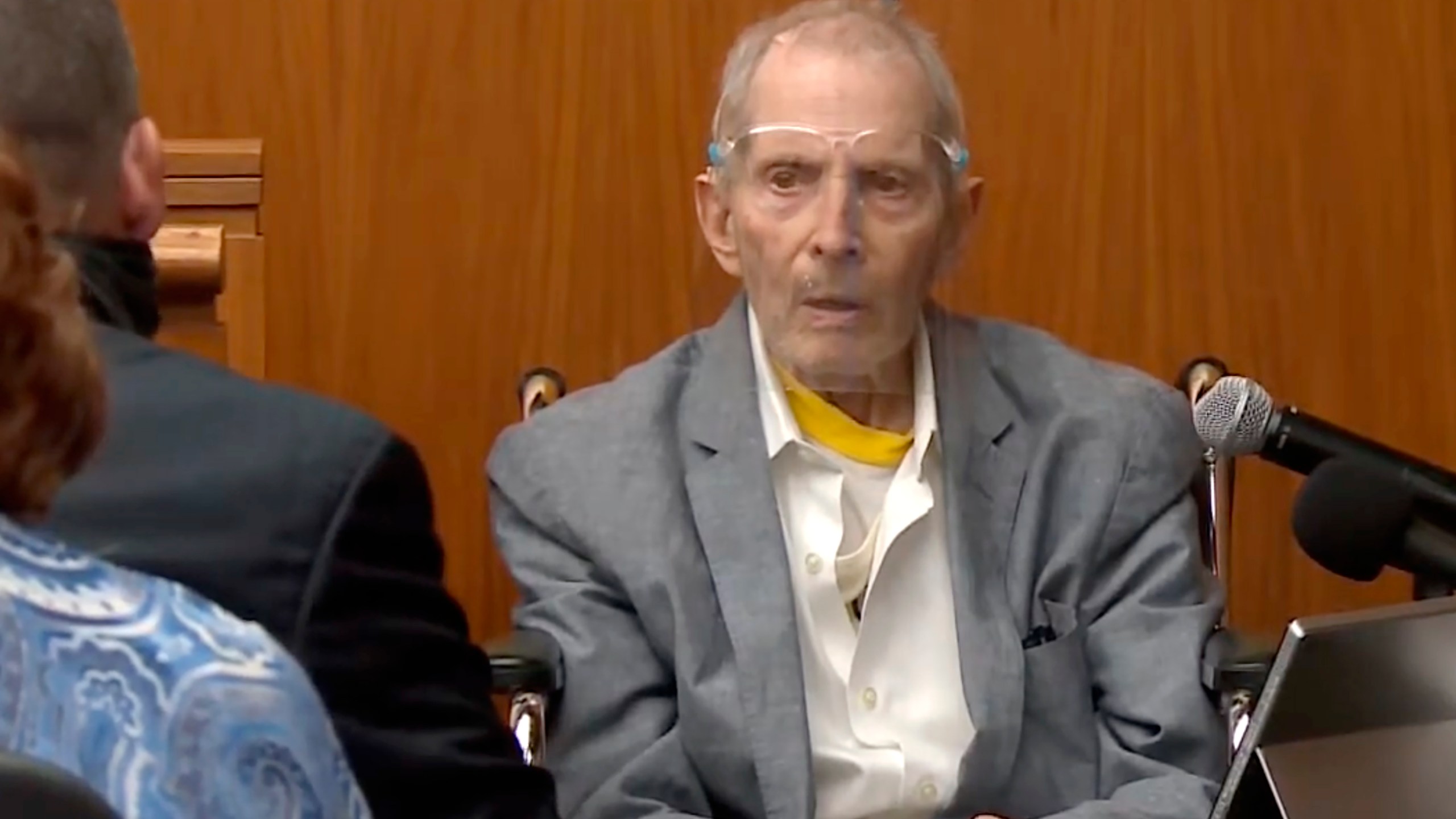 In this still image taken from the Law & Crime Network court video, real estate heir Robert Durst answers questions while taking the stand during his murder trial on Aug. 31, 2021, in Los Angeles County Superior Court in Inglewood, Calif. (Law & Crime Network via AP, Pool)