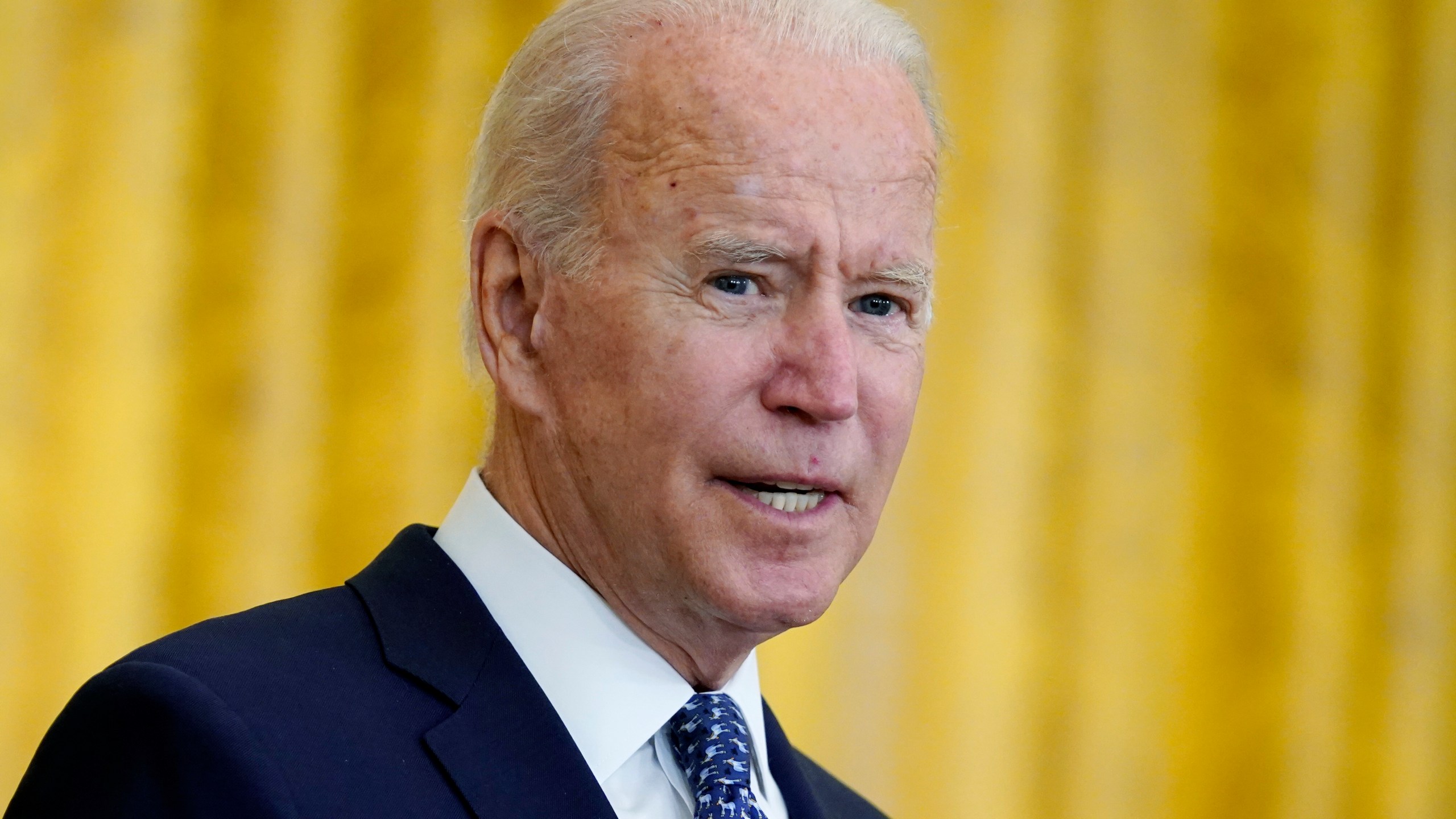 President Joe Biden speaks during an event to celebrate labor unions, in the East Room of the White House on Sept. 8, 2021, in Washington. (AP Photo/Evan Vucci)