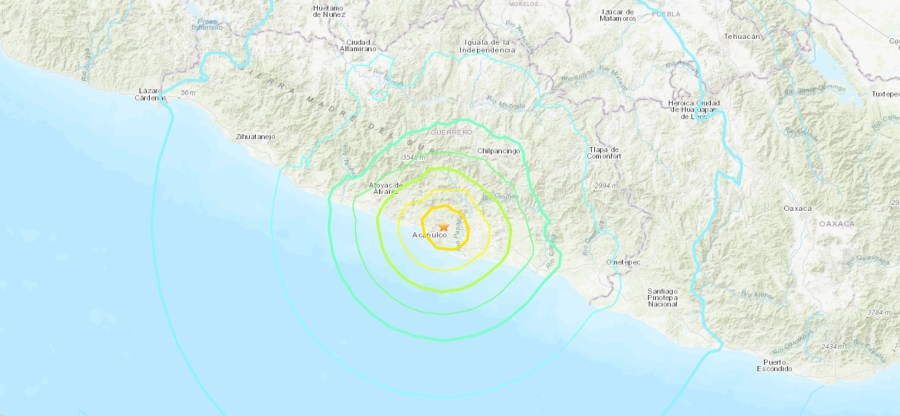 A 7.0 earthquake shook Acapulco and could be felt in Mexico City on Sept. 7, 2021. (USGS)