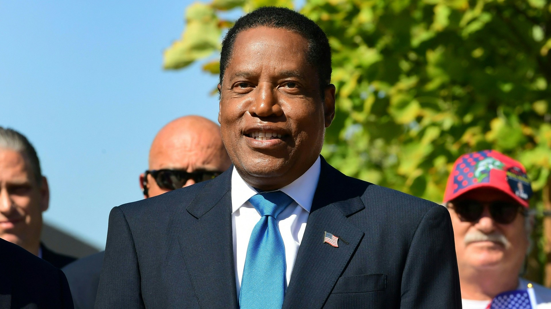 Gubernatorial recall candidate Larry Elder speaks at an event in Monterey Park, California on September 13, 2021, on the last day before voters go to the polls on September 14 for the recall election of California Governor Gavin Newsom. (FREDERIC J. BROWN/AFP via Getty Images)