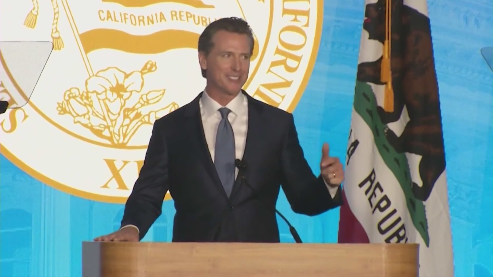 Gov. Gavin Newsom, shown in this undated photo, faces the voters on Sept. 14, 2021. (KTLA)