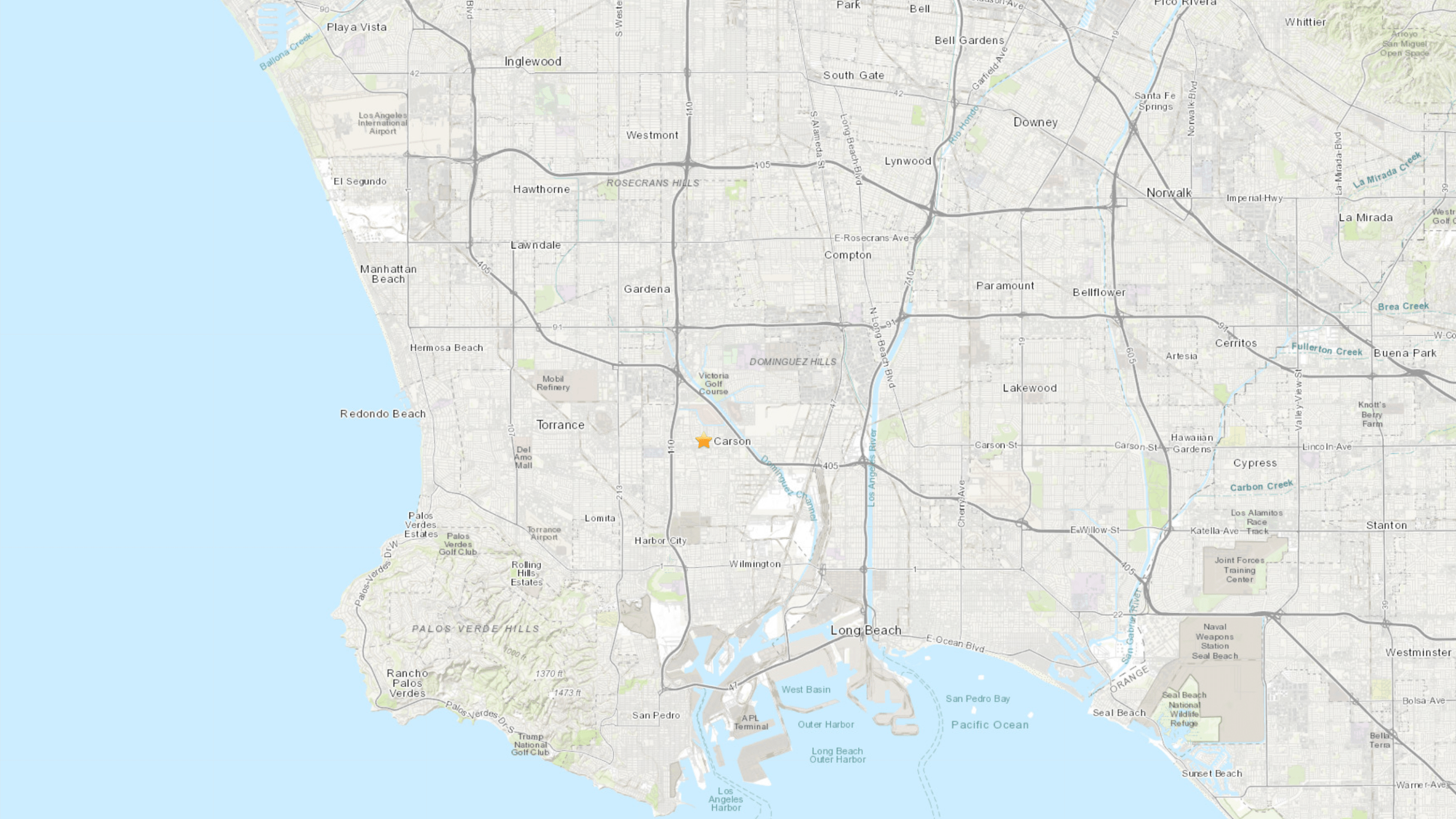 The epicenter of a 2.7 magnitude quake that shook the Carson area on Sept. 23, 2021, is seen in a map provided by the U.S. Geological Survey.