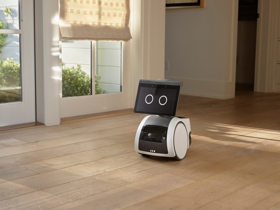 This photo provided by Amazon shows the company's new robot called Astro.