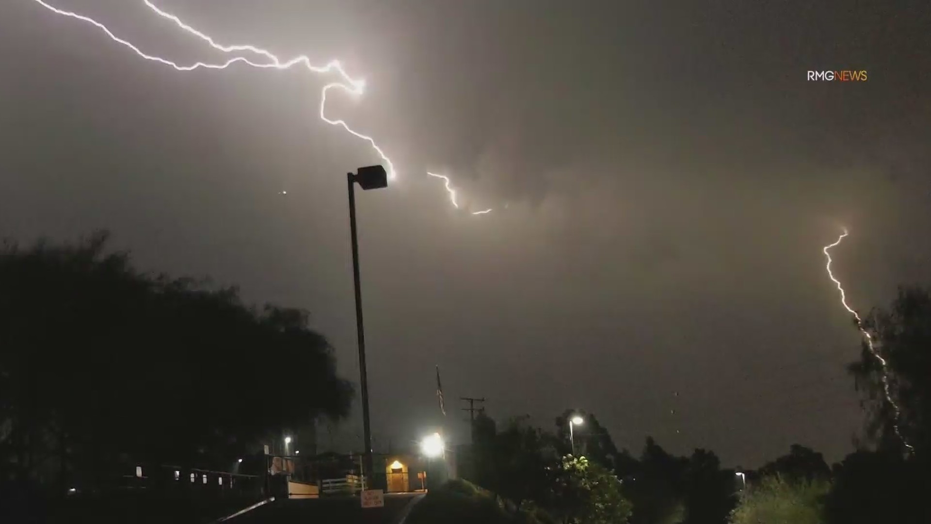 Lightning strikes were seen from Whittier during the early morning hours of Sept. 10, 2021. (RMG News)