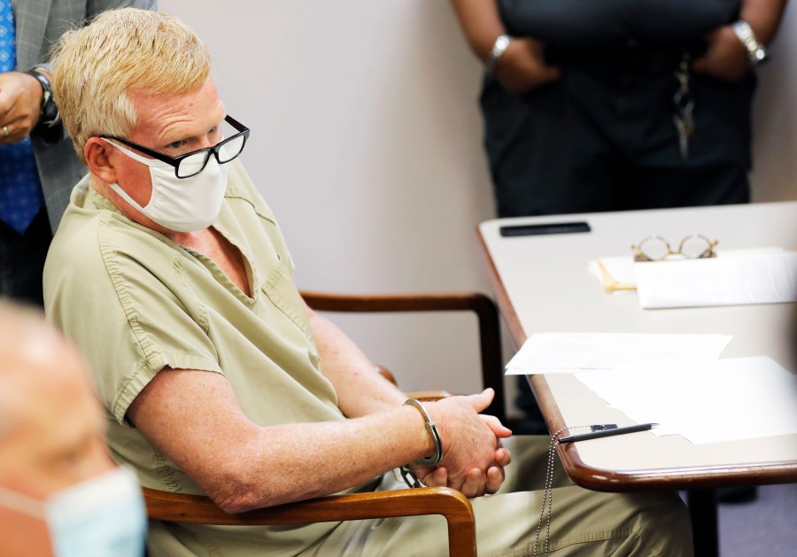 Alex Murdaugh sits during his bond hearing Thursday, Sept. 16, 2021, in Varnville, S.C.For a century, the Murdaughs have quietly steered much of the legal world in this corner of the state, by running the prosecutor’s office and a large civil law firm. Then, in June, Murdaugh’s wife, Maggie, and son Paul were killed at the family’s sprawling estate. Six investigations are underway, over the killings, stolen money, death coverups and a Sept. 4 shooting in which a bullet grazed Murdaugh’s head on a lonely highway. Police said he tried to arrange his own death and make sure a $10 million life insurance policy would pay off for his surviving son. (AP Photo/Mic Smith, File)