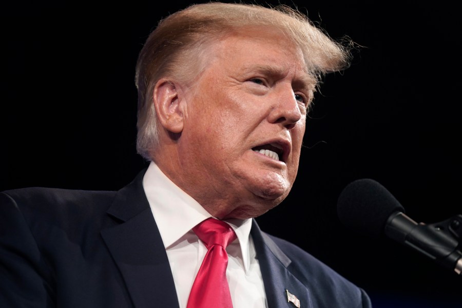 In this July 11, 2021, file photo former President Donald Trump speaks at the Conservative Political Action Conference in Dallas. (LM Otero/Associated Press)