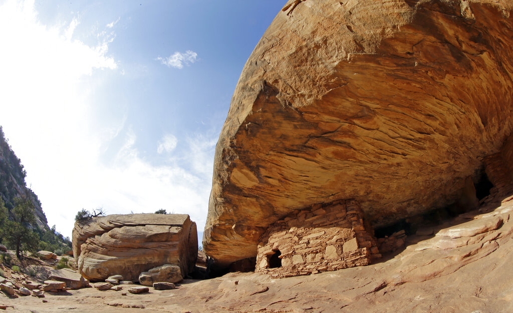 In this June 22, 2016, file photo, the "House on Fire" ruins are shown in Mule Canyon, near Blanding, Utah. (AP Photo/Rick Bowmer, File)