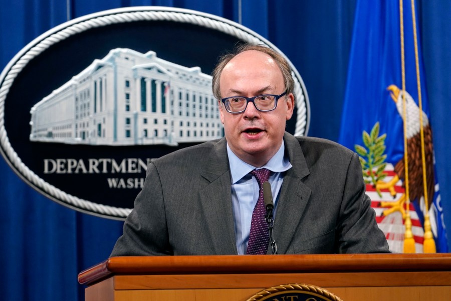 In this Sept. 14, 2020, file photo, Jeff Clark, then-Assistant Attorney General for the Environment and Natural Resources Division, speaks during a news conference at the Justice Department in Washington. (Susan Walsh/Associated Press)