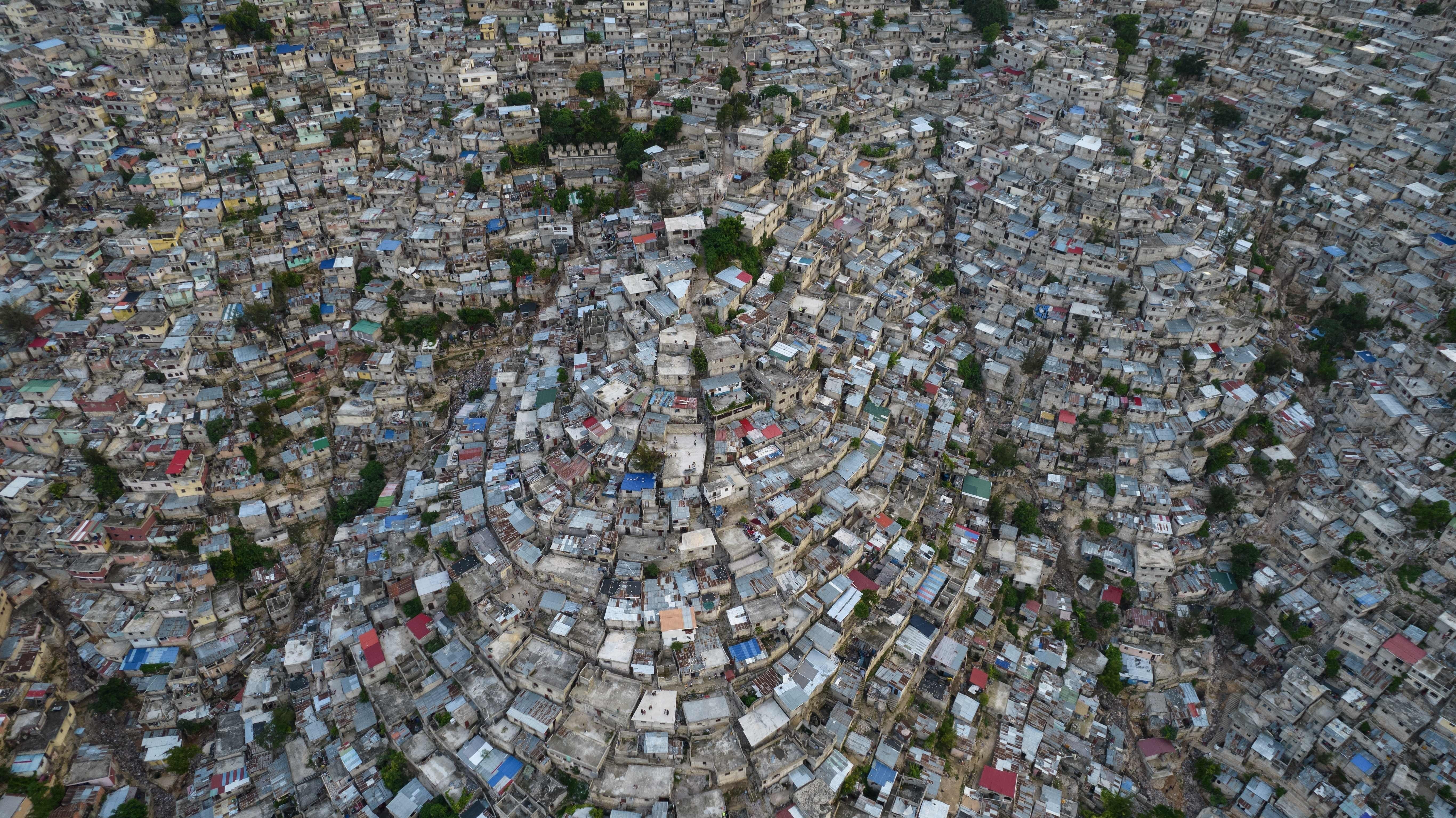 A view of the densely populated Jalousie neighborhood of Port-au-Prince, Tuesday, Sept. 28, 2021. (AP Photo/Rodrigo Abd, file)