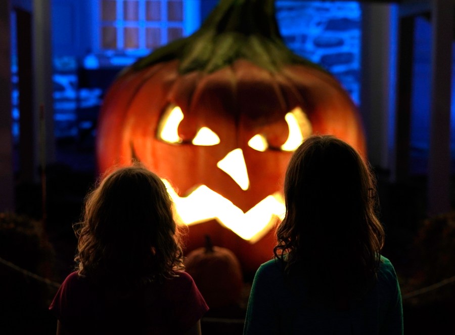 Halloween decorations are seen on display during the Great Jack OLantern Blaze in Croton-on-Hudson, New York on October 22, 2020, featuring over 7,000 hand-carved, illuminated pumpkins set against the mysterious backdrop of Van Cortlandt Manors 17th-century buildings and riverside landscape. (timothy A. Clary/AFP via Getty Images)