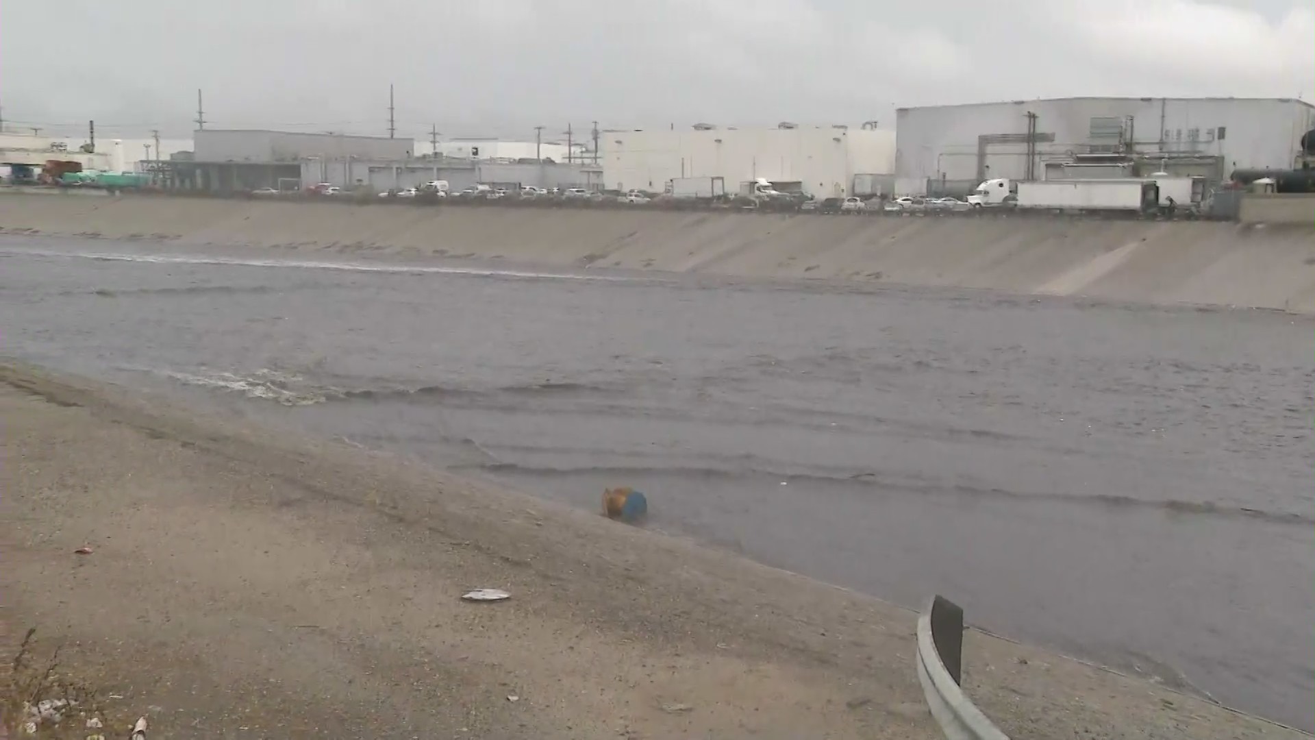 The L.A. River is seen on Oct. 25, 2021. (KTLA)