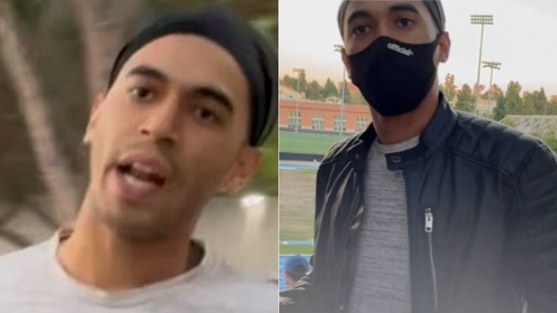 UCLA police on Oct. 27, 2021 released these images of a man sought in assaults at Drake Stadium.