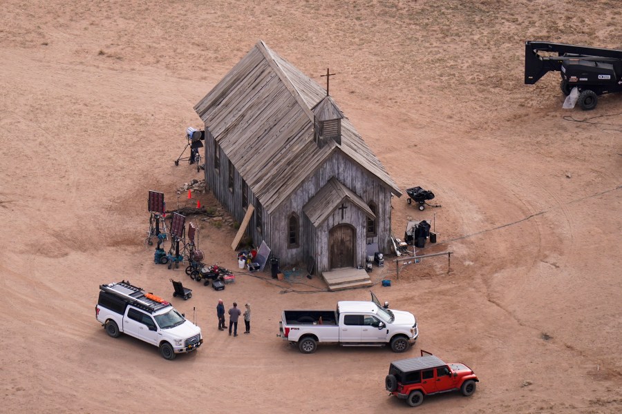 This aerial photo shows the Bonanza Creek Ranch in Santa Fe, N.M., on Oct. 23, 2021. (AP Photo/Jae C. Hong, File)