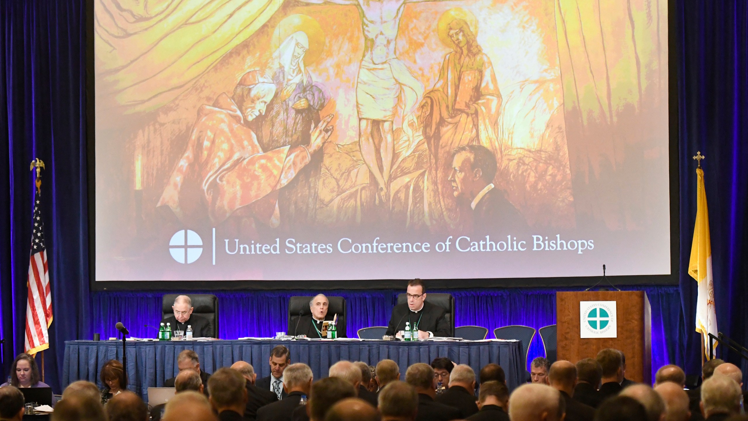 The United States Conference of Catholic Bishops holds its Fall General Assembly meeting on Tuesday, Nov. 12, 2019 in Baltimore. (AP Photo/Steve Ruark, File)