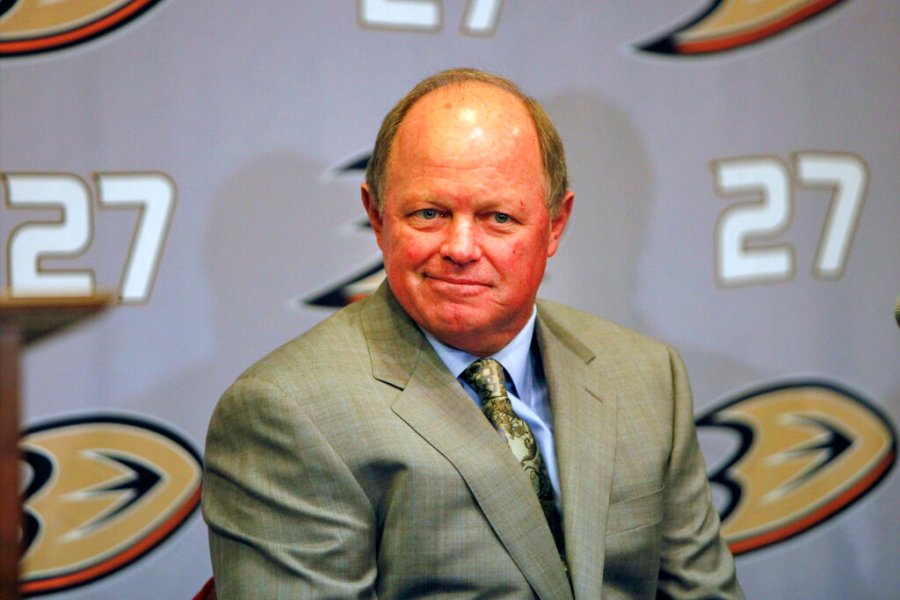 Anaheim Ducks executive vice president and general manager Bob Murray listens during an NHL hockey news conference at the Honda Center in Anaheim, Calif., on June 22, 2010. (AP Photo/Damian Dovarganes, File)