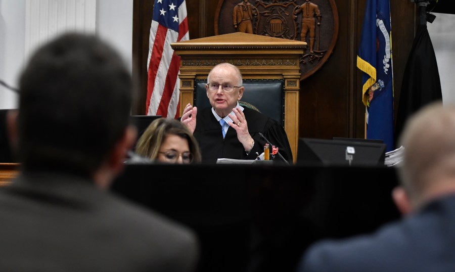 Judge Bruce Schroeder speaks to the attorneys about how the jury will view evidence as they deliberate during Kyle Rittenhouse's trial at the Kenosha County Courthouse in Kenosha, Wis., on Nov. 17, 2021. (Sean Krajacic/The Kenosha News via AP, Pool)