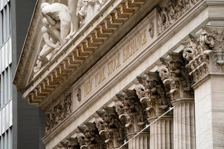 The New York Stock Exchange operates during normal business hours in the Financial District, Wednesday, Oct. 13, 2021, in New York. (AP Photo/John Minchillo, File)