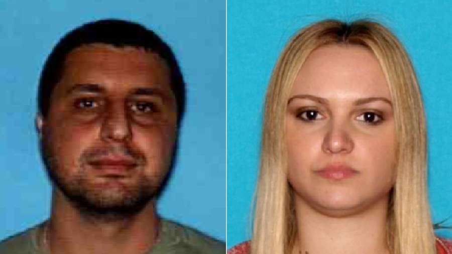 Richard Ayvazyan, left, and Marietta Terabelian, right, are seen in photos released by the FBI on Aug. 31, 2021.