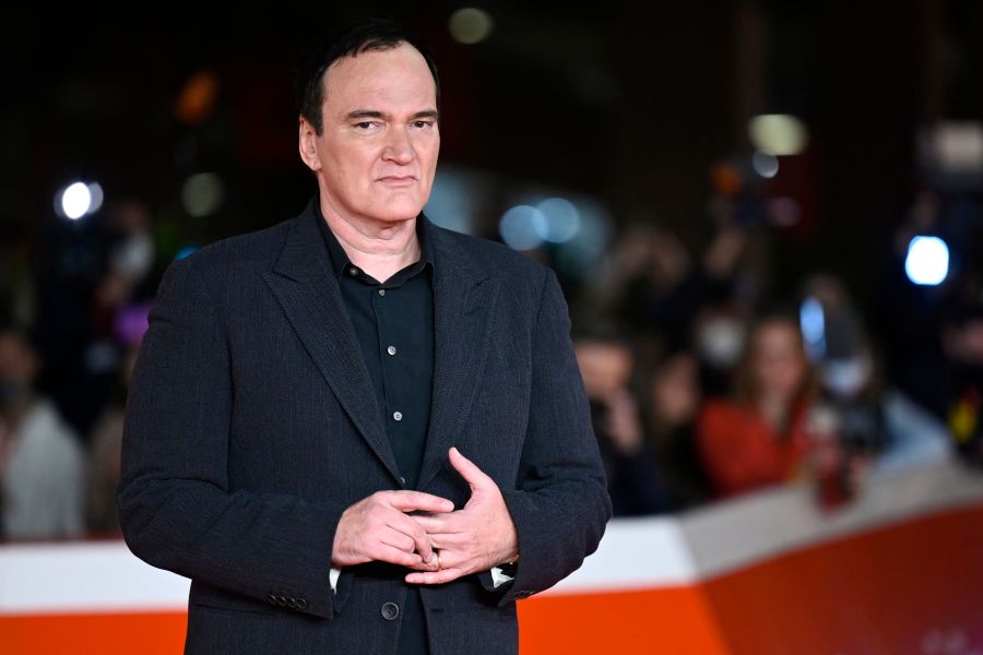 Quentin Tarantino arrives on Oct. 19, 2021 at the Auditorium Parco della Musica venue in Rome to attend a Lifetime Achievement Award ceremony in his honour during the 16th Rome Film Festival. (ALBERTO PIZZOLI/AFP via Getty Images)